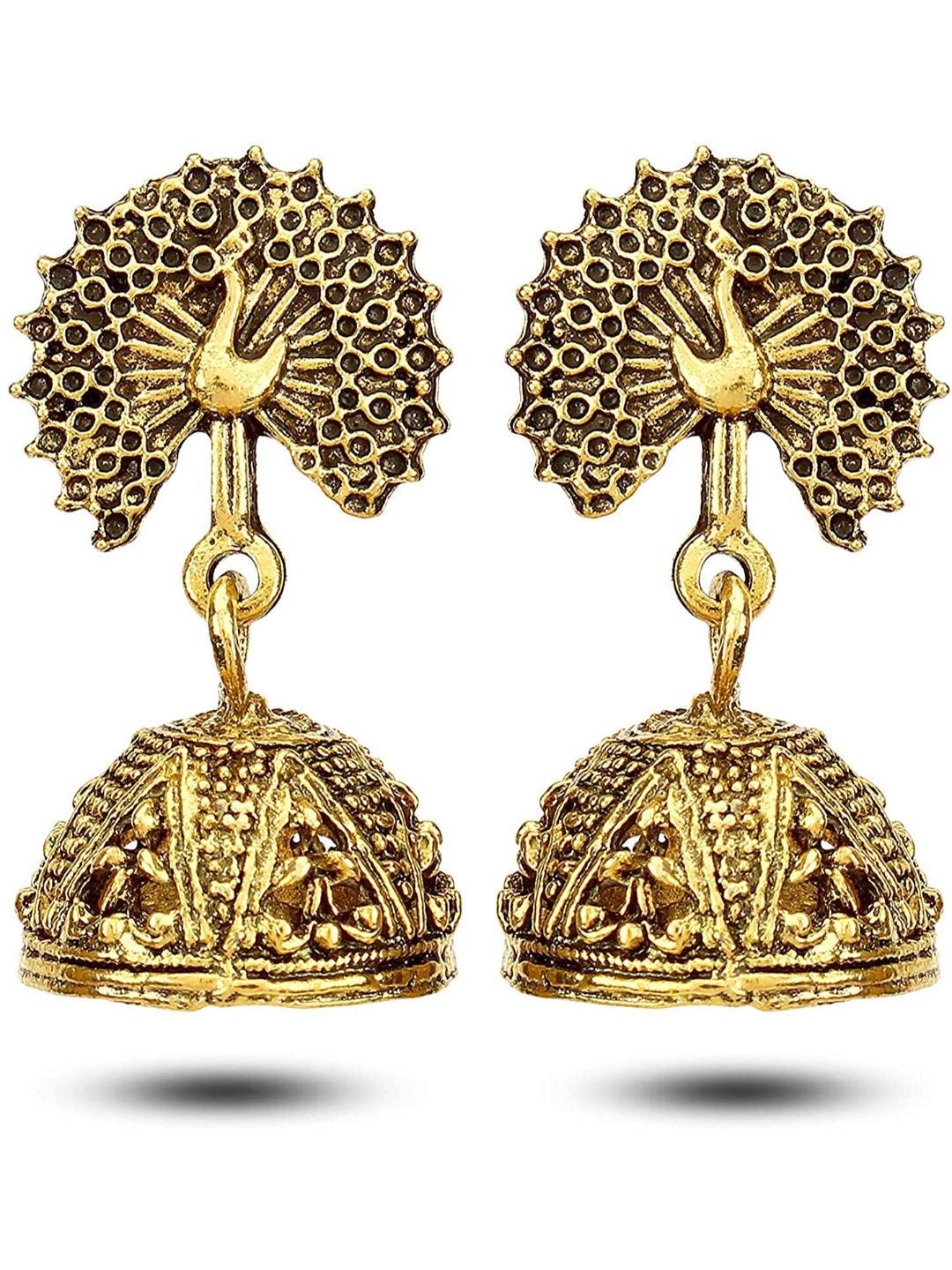 Valentine Gifts for Her : YouBella Jewellery Combo of Gold plated Rose Flower and Jhumka Earrings for Girls/Women