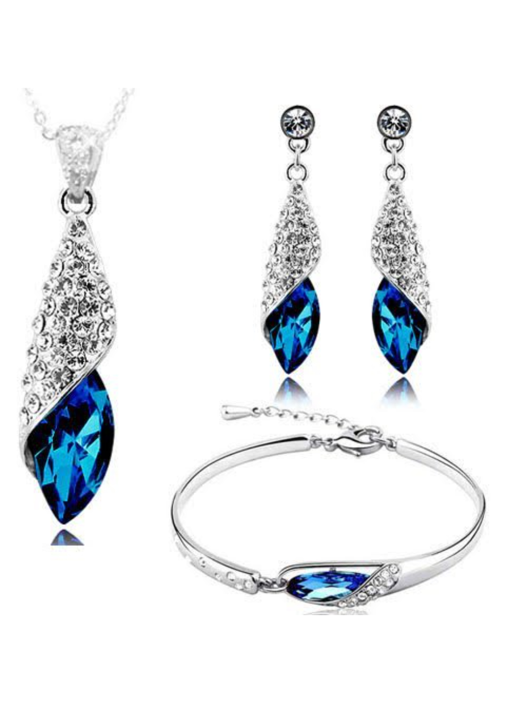 Valentine YouBella Jewellery Combo of Gold Plated Rose Flower,Crystal Pendant Necklace, Fancy Earrings and Bangle Bracelets for Girls and Women
