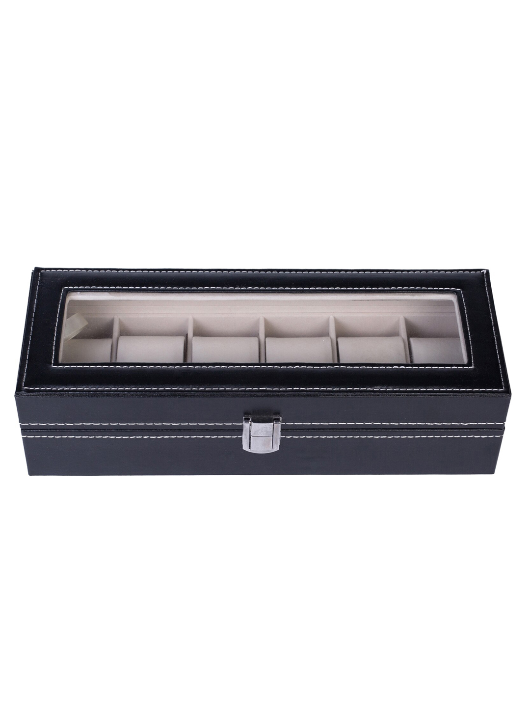 YouBella Jewellery and Watch Organiser Box Men's and Women's Watch Box Holder Organizer Case In 6 Slots of watches In PU Leather (Black) (Watch_Box_1)