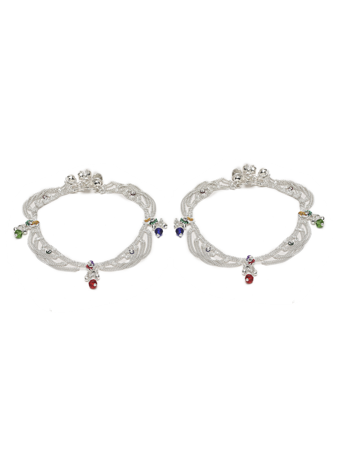 YouBella Jewellery Silver Plated Stylish Handmade Anklets for Girls and Women
