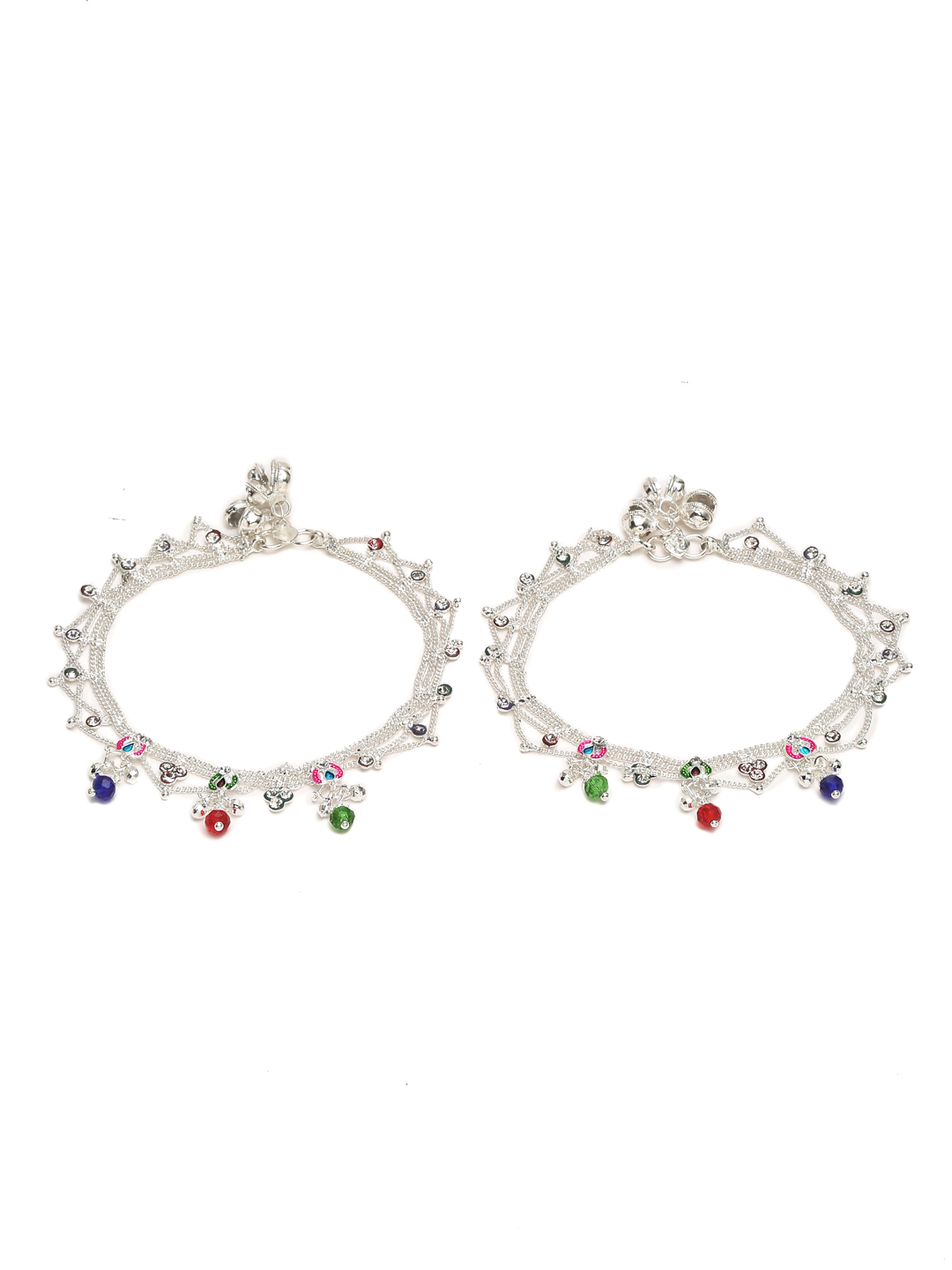 YouBella Jewellery Silver Plated Stylish Handmade Anklets for Girls and Women