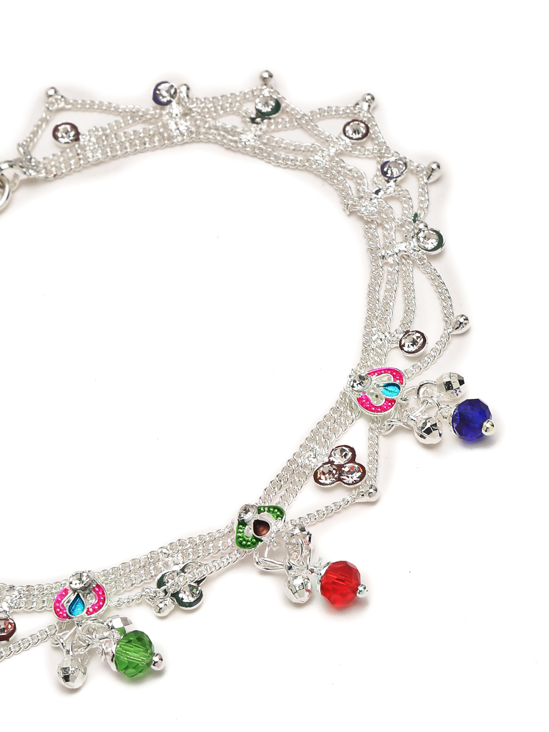 YouBella Jewellery Silver Plated Stylish Handmade Anklets for Girls and Women