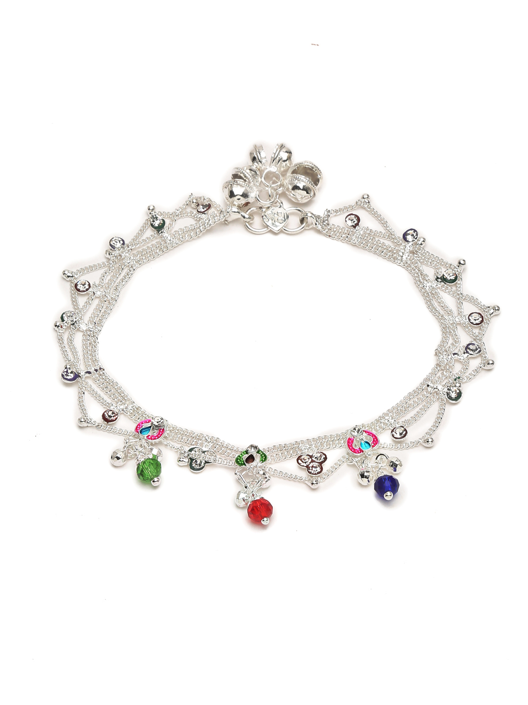 YouBella Jewellery Silver Plated Stylish Handmade Anklets for Girls and Women