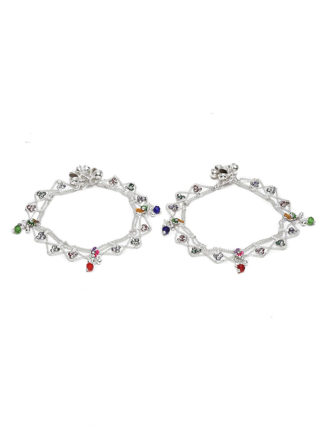 YouBella Jewellery Silver Plated Stylish Handmade Anklets for Girls and Women