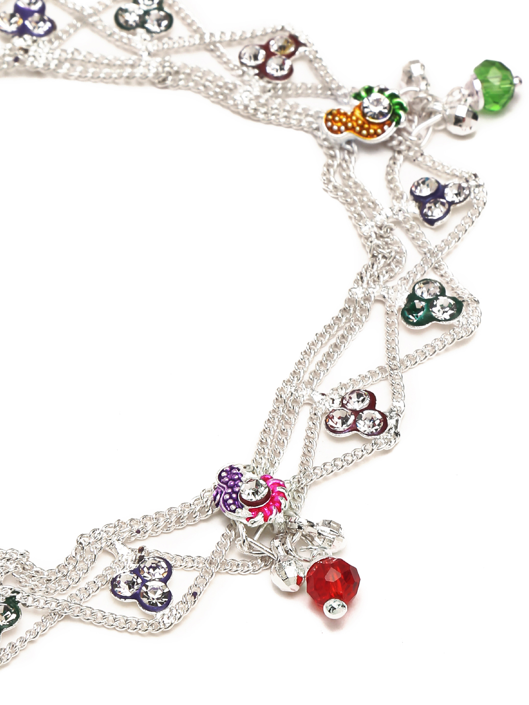 YouBella Jewellery Silver Plated Stylish Handmade Anklets for Girls and Women