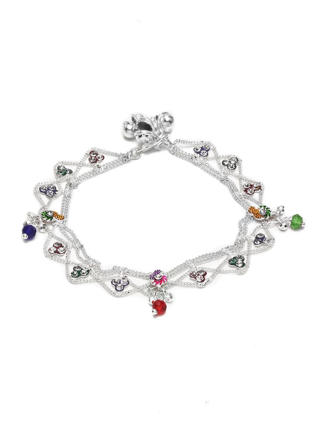 YouBella Jewellery Silver Plated Stylish Handmade Anklets for Girls and Women
