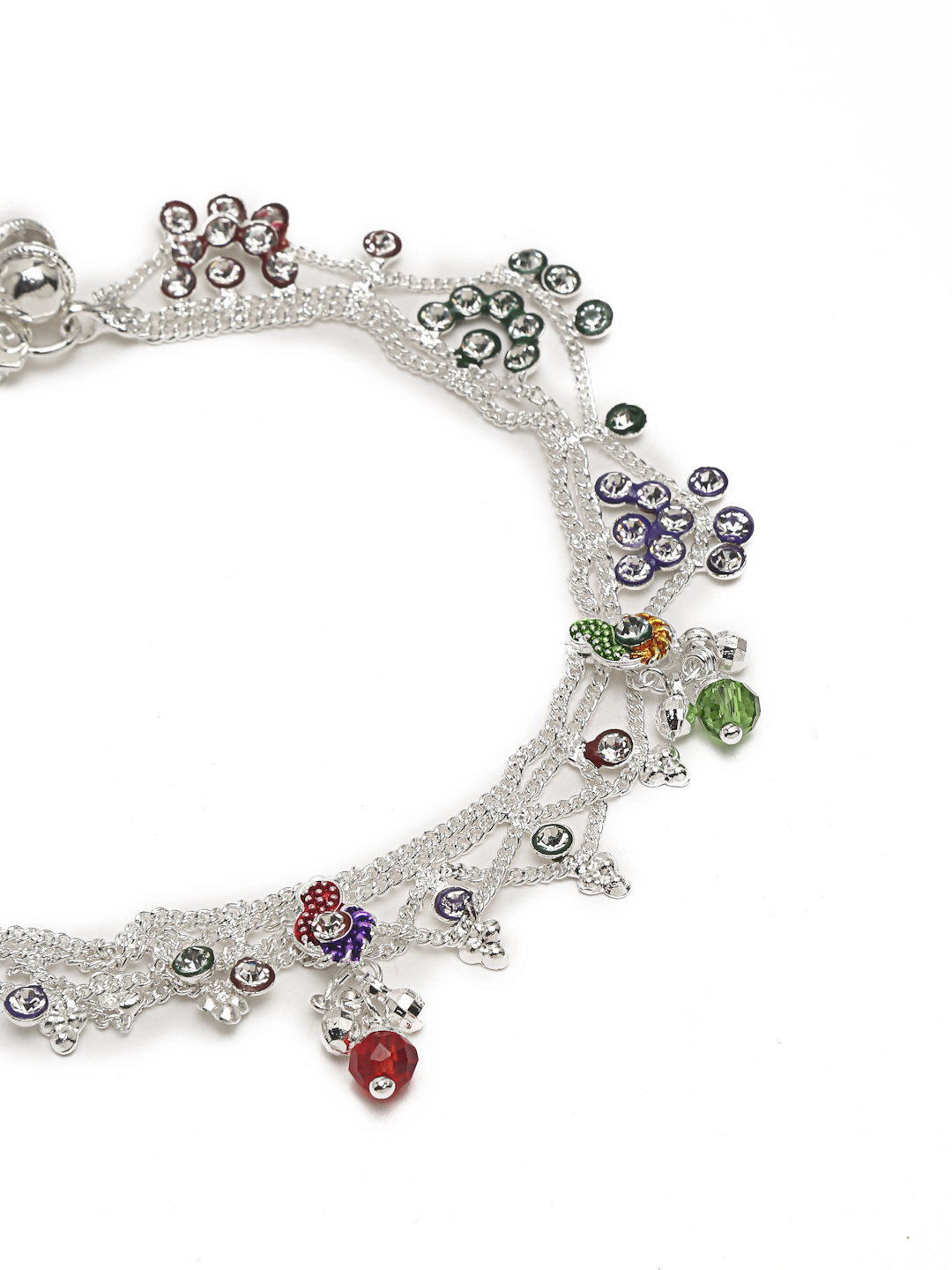 YouBella Jewellery Silver Plated Stylish Handmade Anklets for Girls and Women
