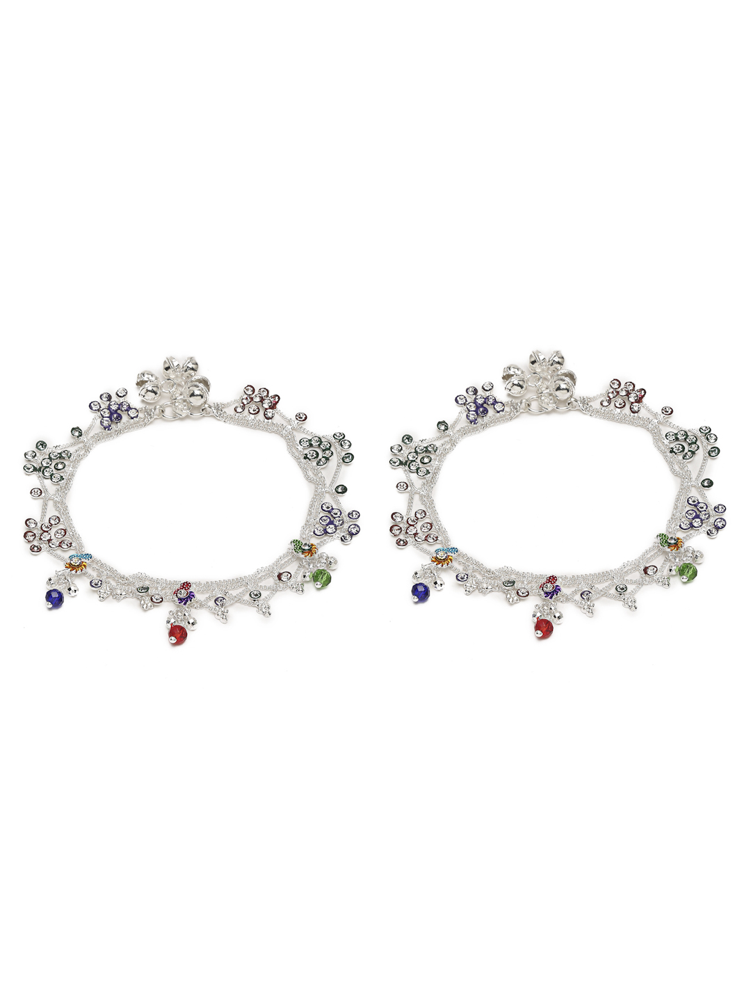 YouBella Jewellery Silver Plated Stylish Handmade Anklets for Girls and Women