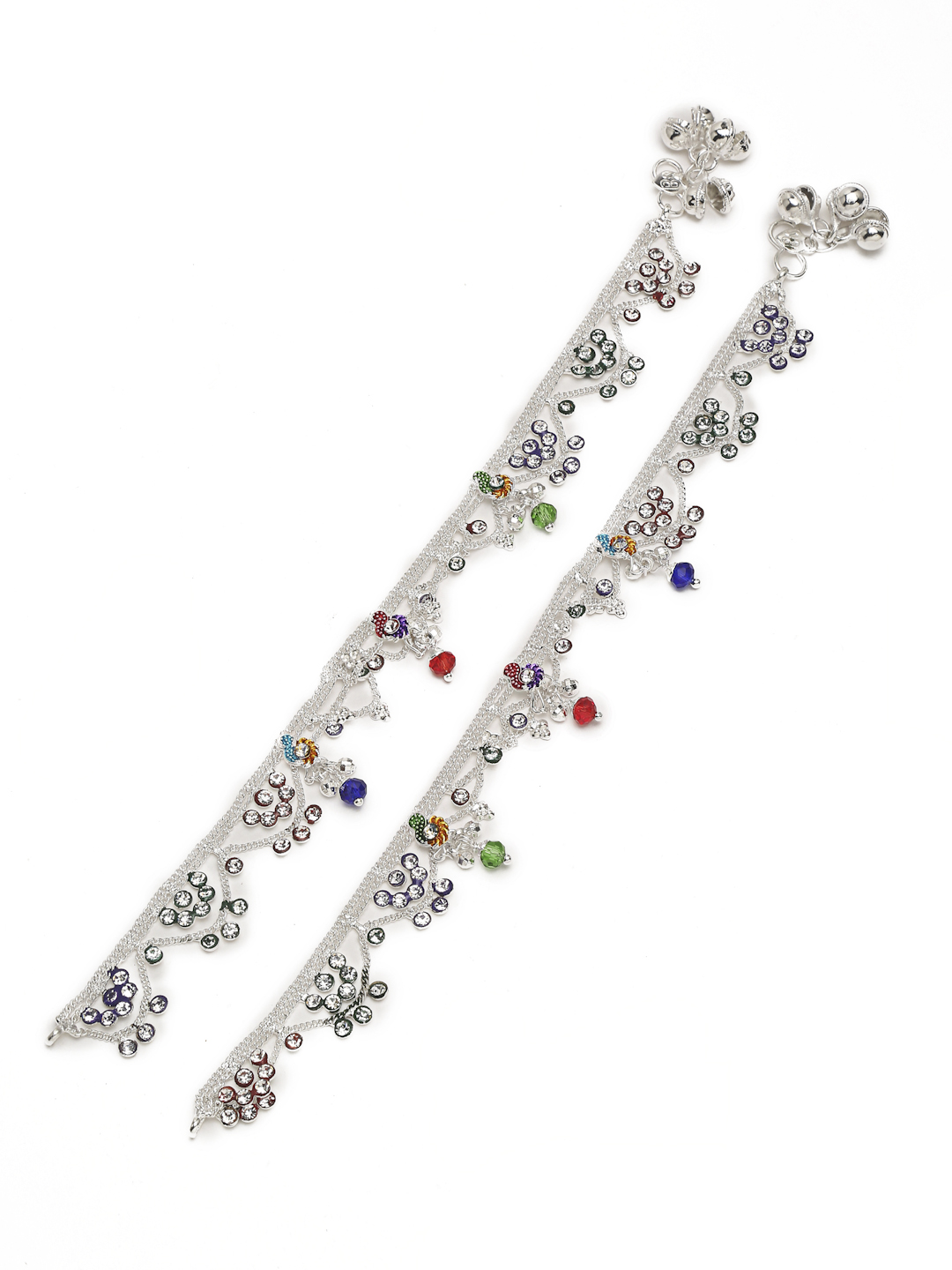 YouBella Jewellery Silver Plated Stylish Handmade Anklets for Girls and Women