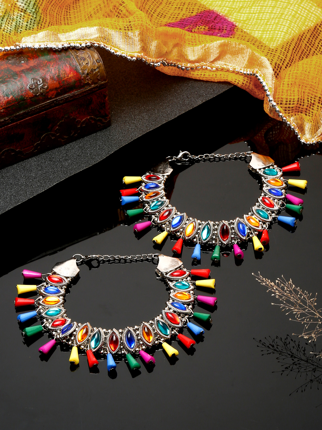 YouBella Jewellery Celebrity Inspired Adjustable Anklet/Payal for Women/Girls