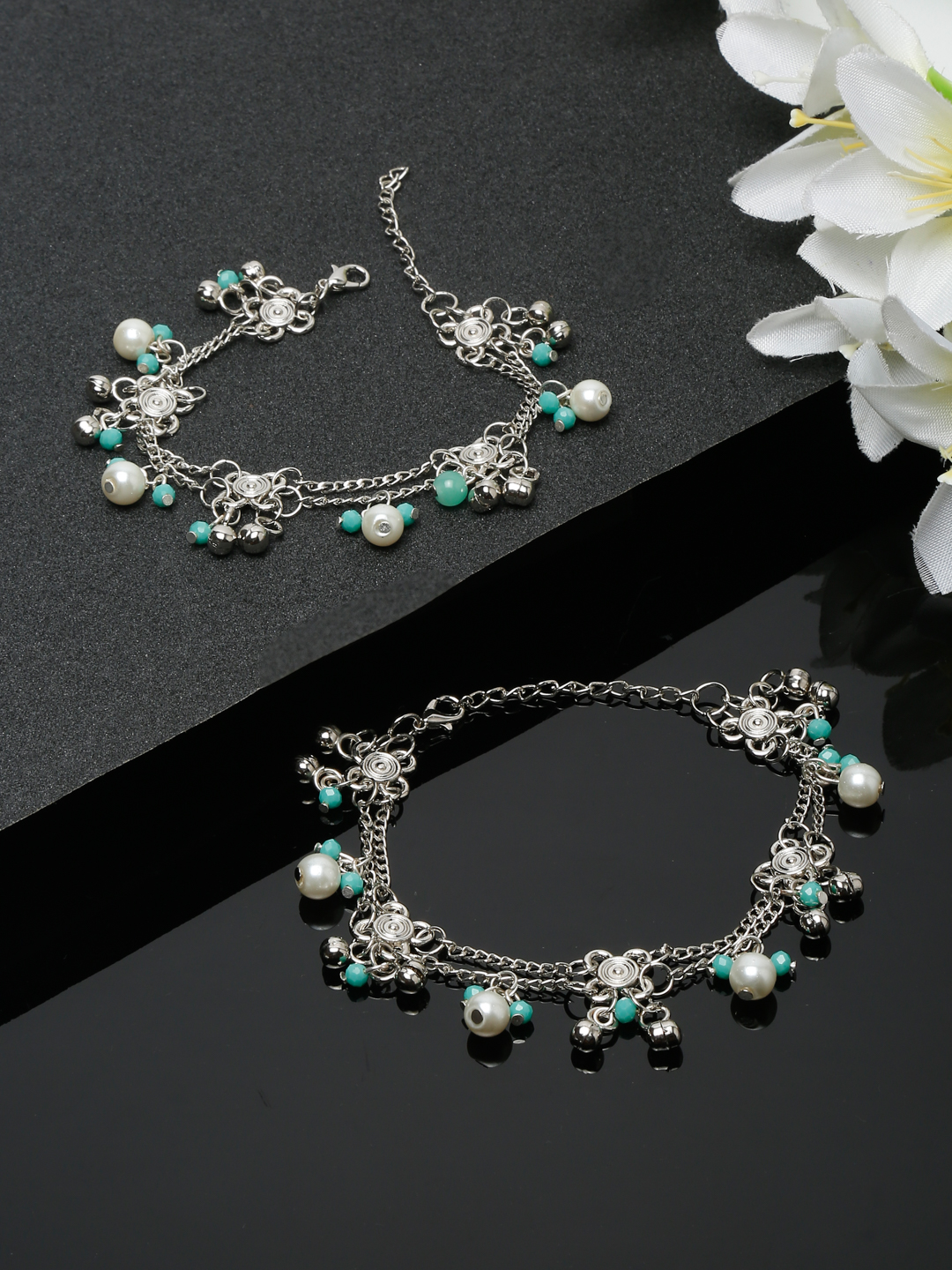 YouBella Jewellery Celebrity Inspired Adjustable Anklet/Payal for Women/Girls