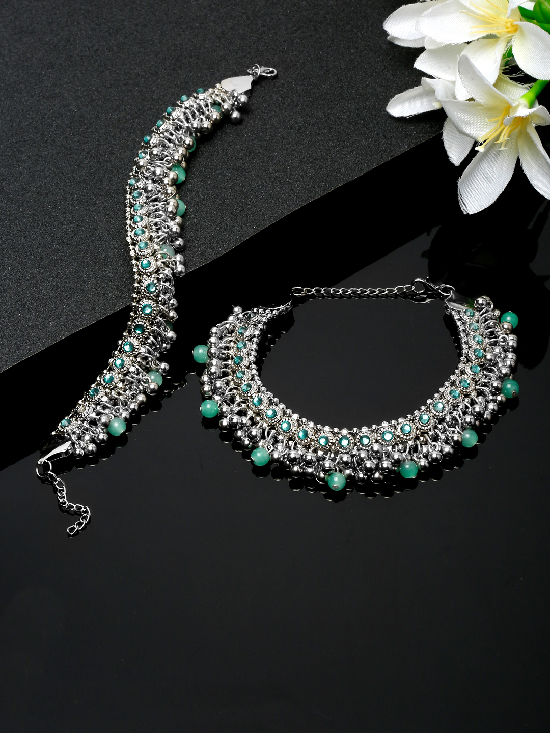 YouBella Jewellery Celebrity Inspired Adjustable Anklet/Payal for Women/Girls