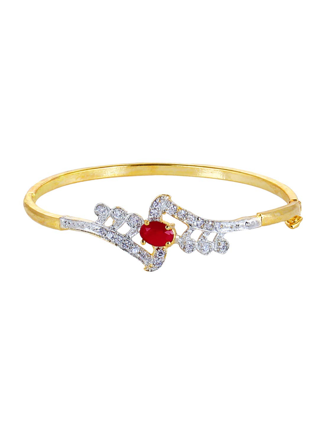 YouBella Jewellery American Diamond Gold Plated Bangle Bracelet for Women