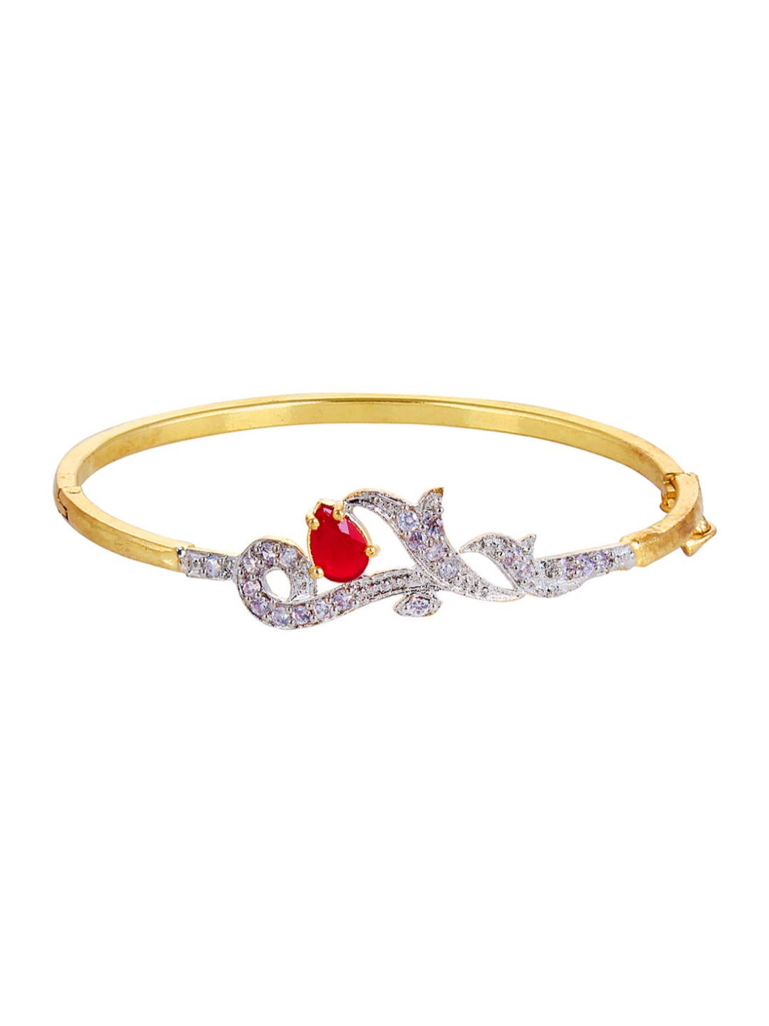 YouBella Jewellery American Diamond Gold Plated Bangle Bracelet for Women and Girls