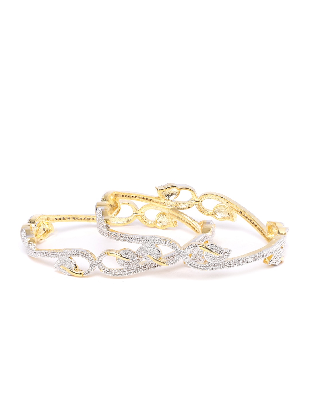 YouBella White Gold Plated American Diamond Bangles for Women