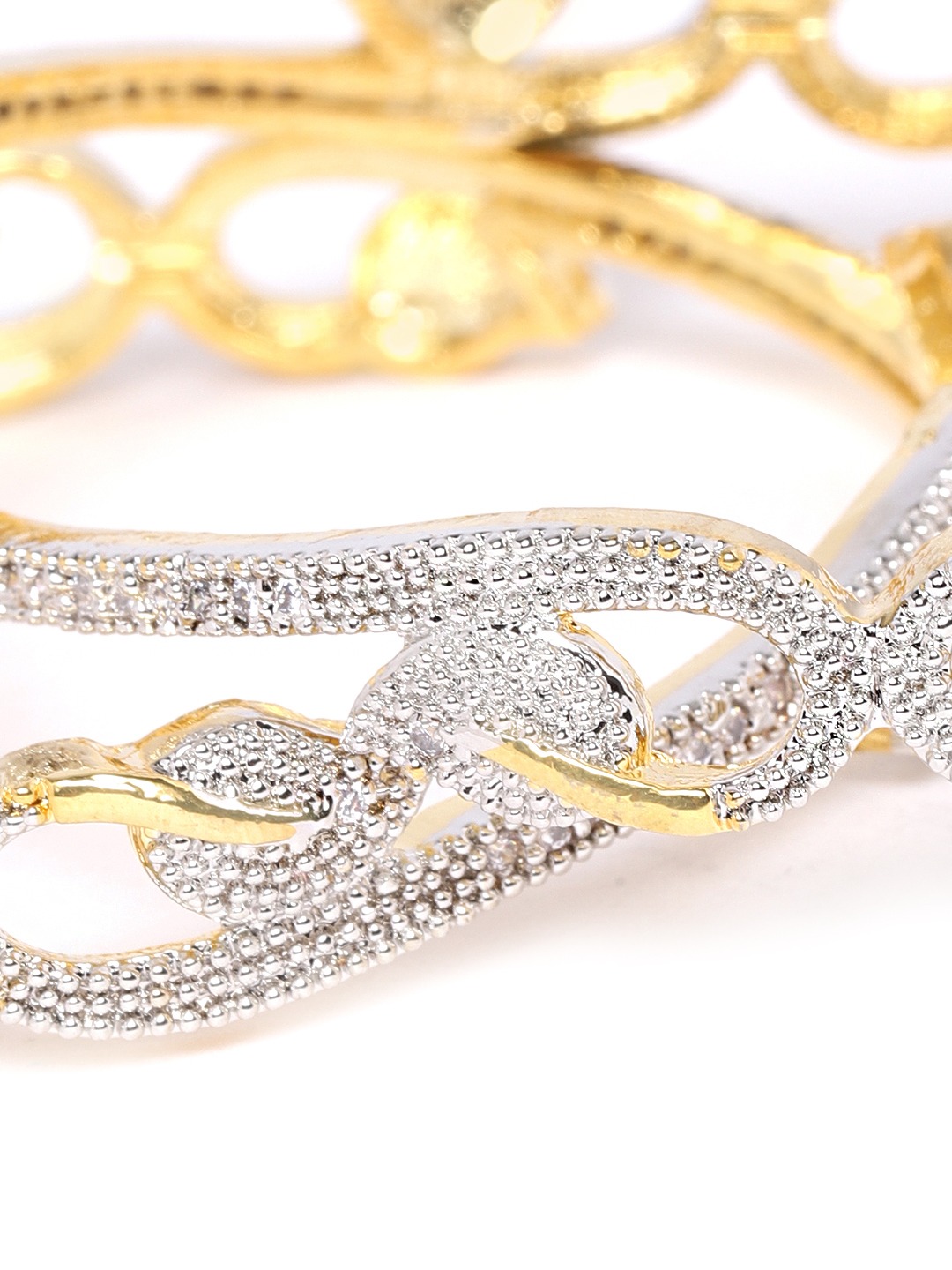 YouBella White Gold Plated American Diamond Bangles for Women