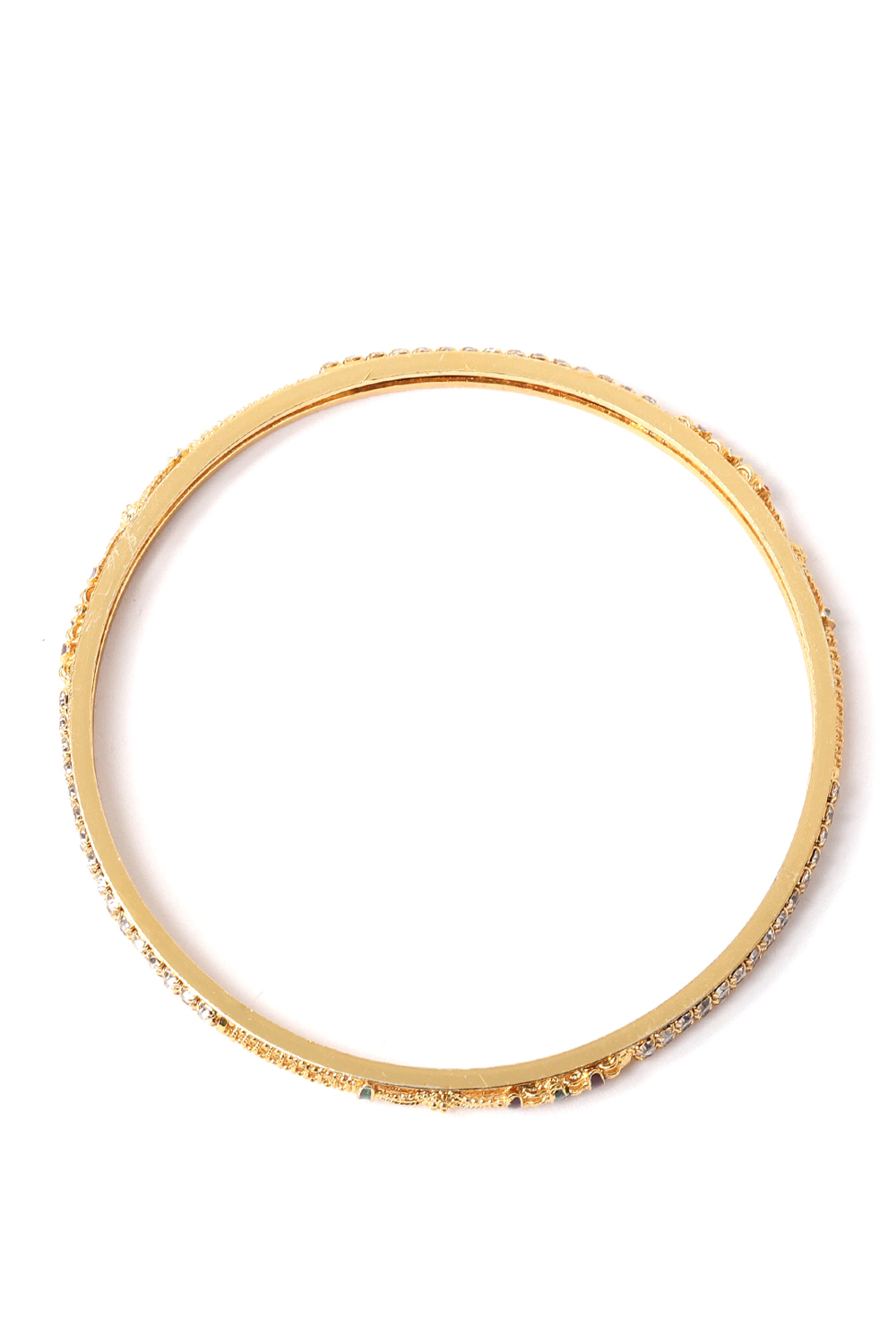 YouBella Set of 4 Red  Green Gold-Plated Stone-Studded Bangles