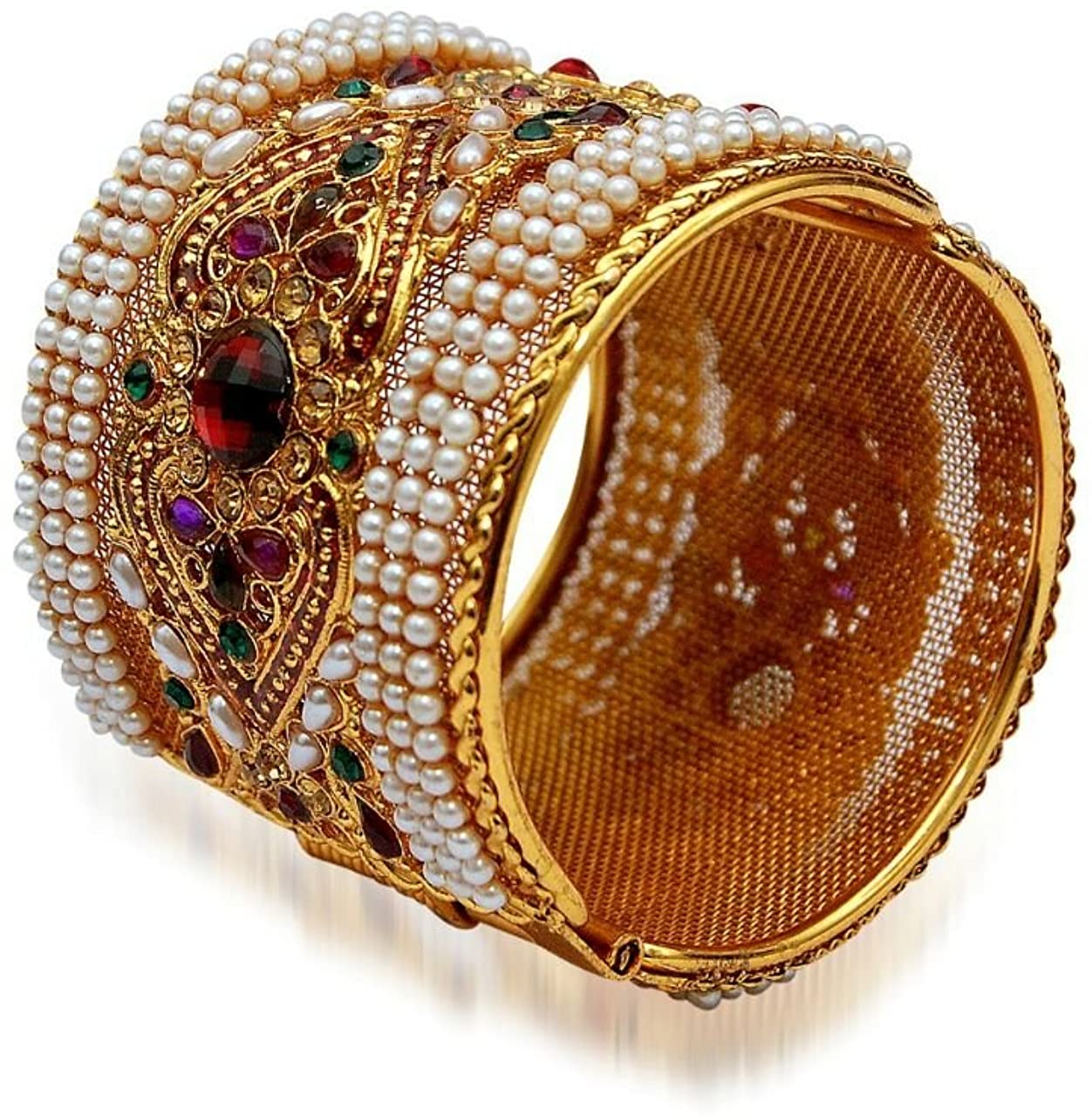 YouBella Stylish Traditional Jewellery Gold Plated Bangle Set for Women (Multi-Colour)(YBBN_91060)