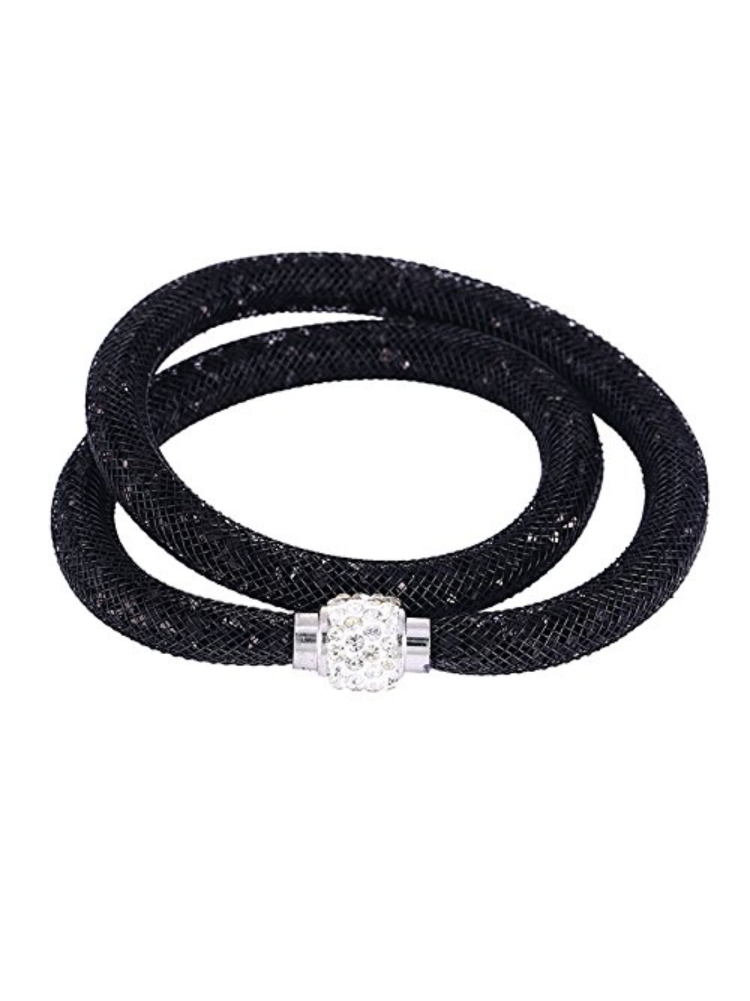 Best Valentine Gifts : YouBella Jewellery Stardust Crystal Bangle Bracelet Cum Necklace for Women and Girls (Black)