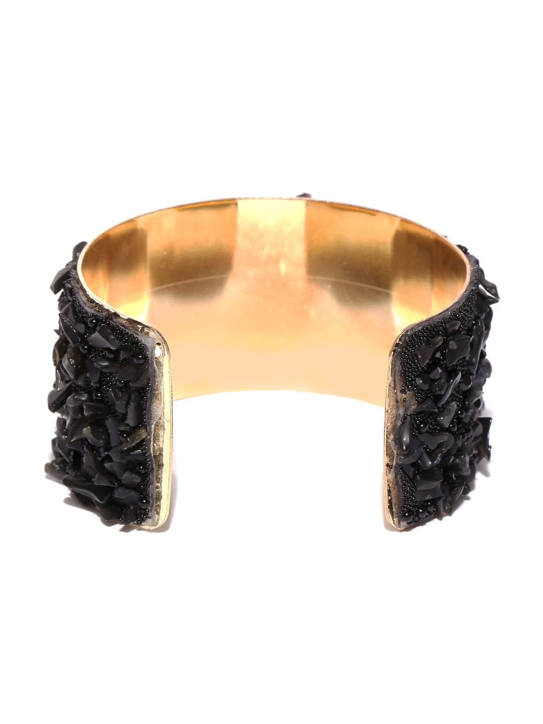 YouBella Jewellery Crystal Black Beads Studded Kada Bracelet For Women