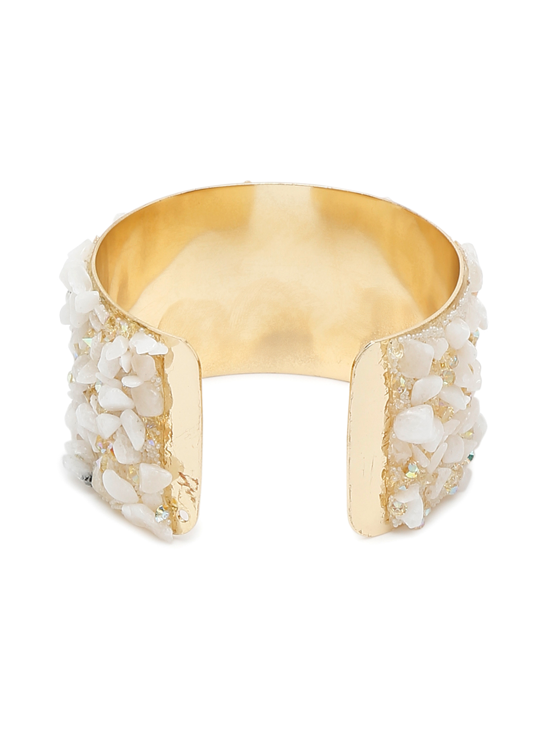 YouBella White Crystal Beads Studded Bangle Kada Bracelet for Women