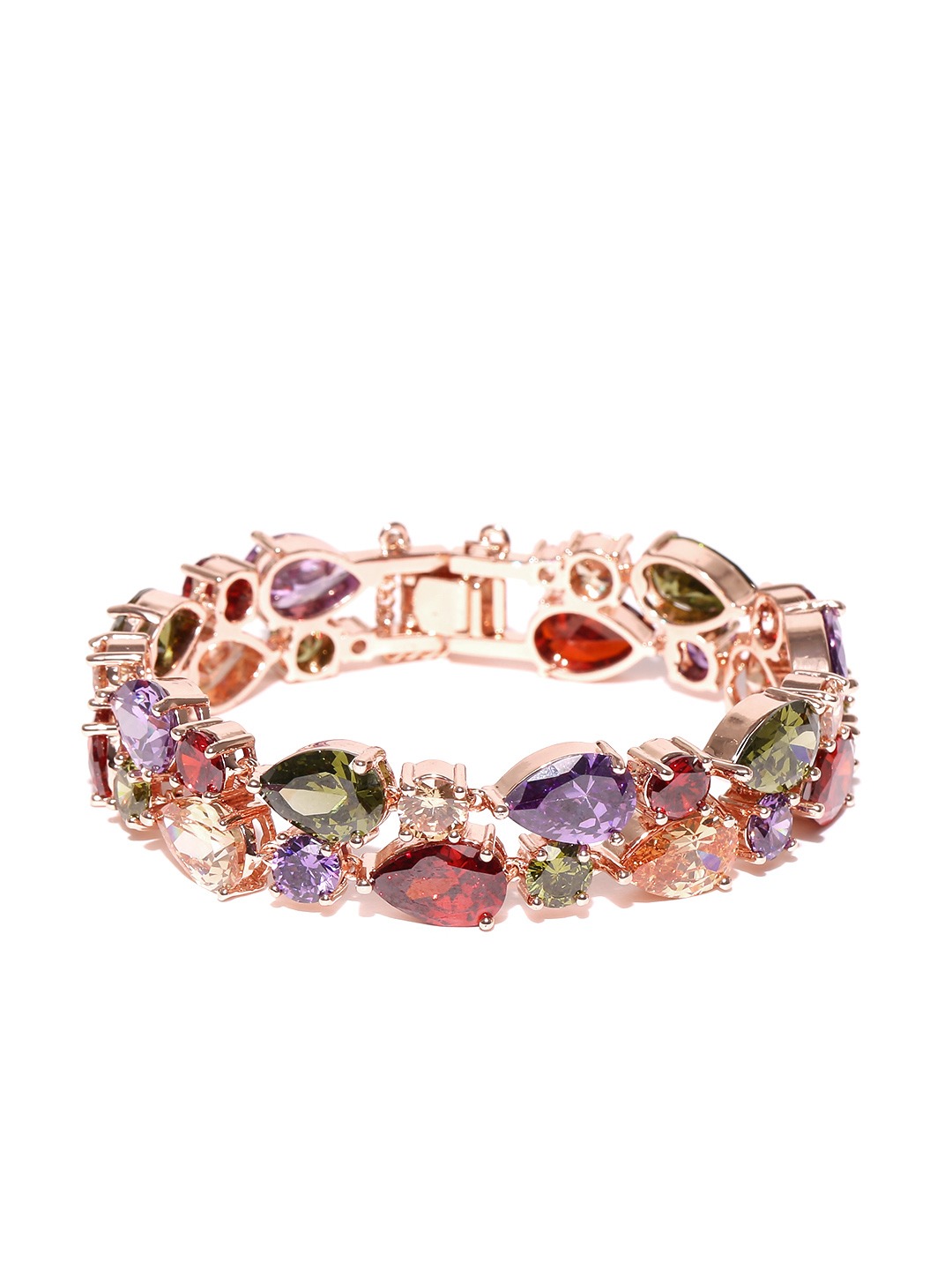 YouBella Jewellery Valentine Collection Golden Gold-plated AAA Swiss Zircon Bangle Bracelet for Girls and Women