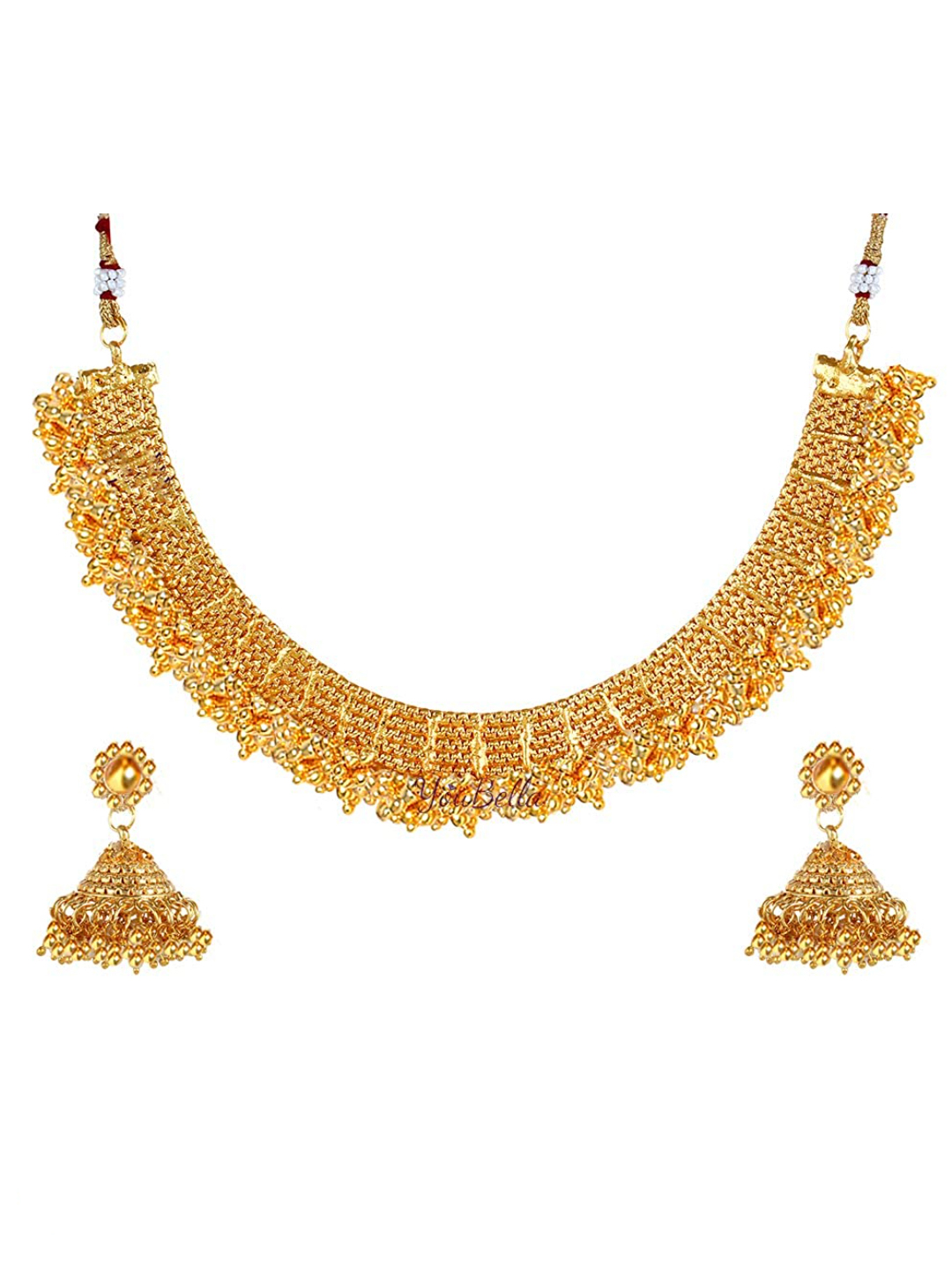 YouBella Jewellery Combo of Gold Bangle and Necklace Set for Women