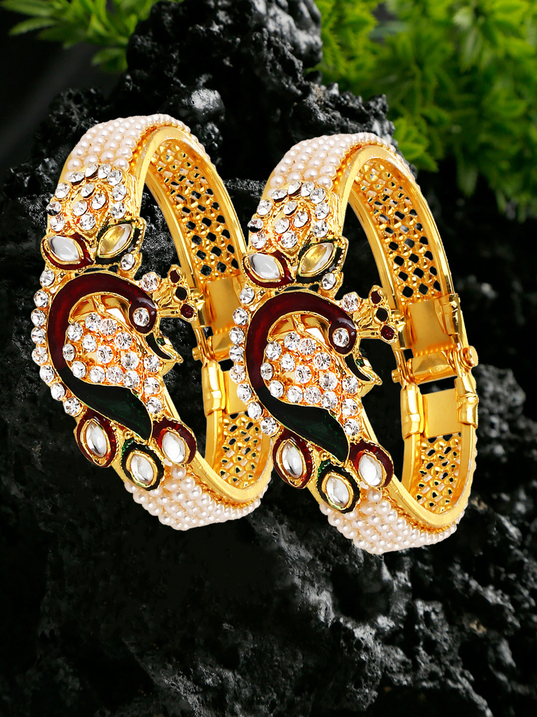 YouBella Jewellery Traditional Gold Plated Bracelet Bangle Set For Girls and Women