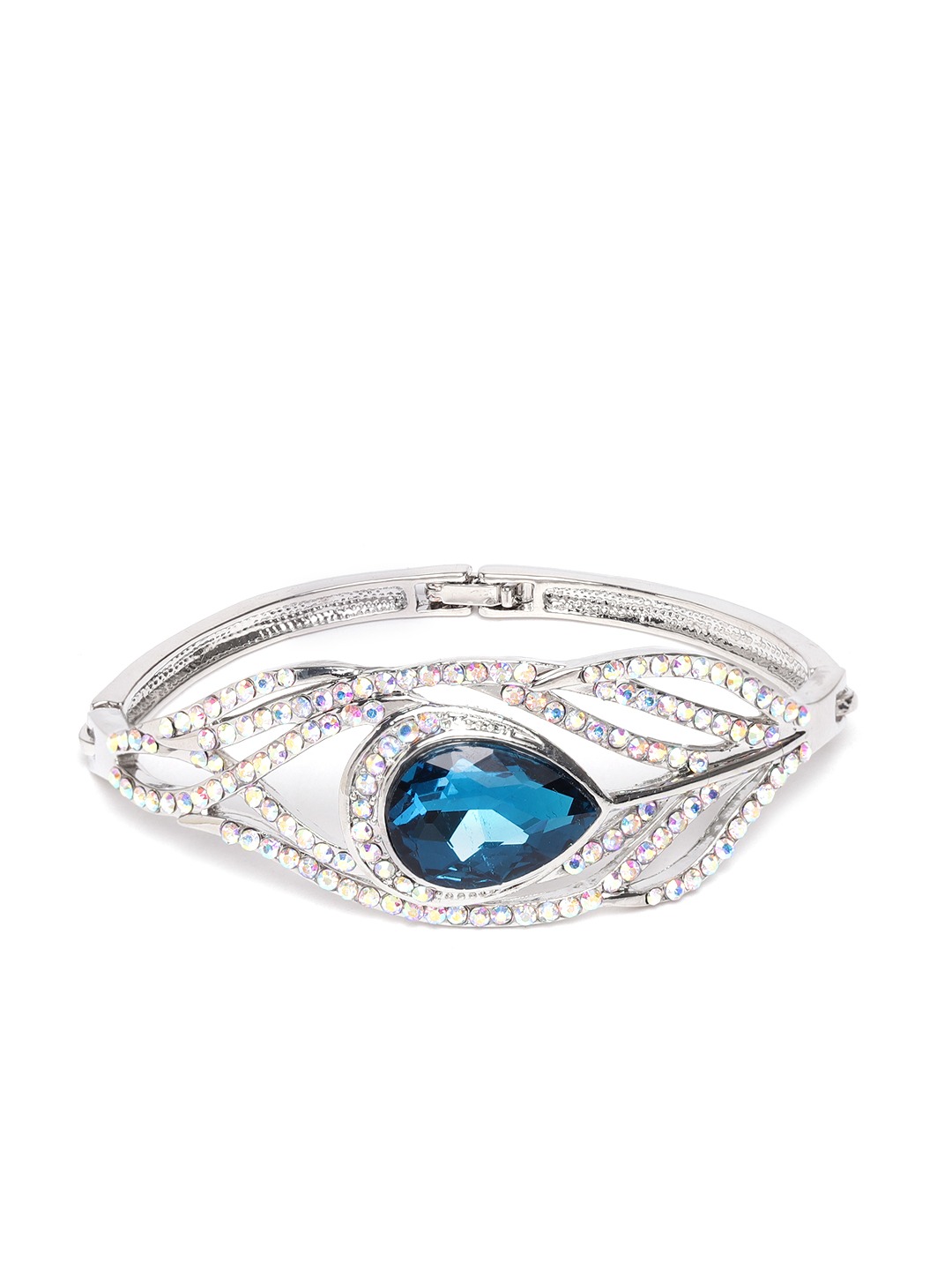 YouBella Jewellery Silver Plated Crystal Bracelet Bangle Jewellery for Girls and Women
