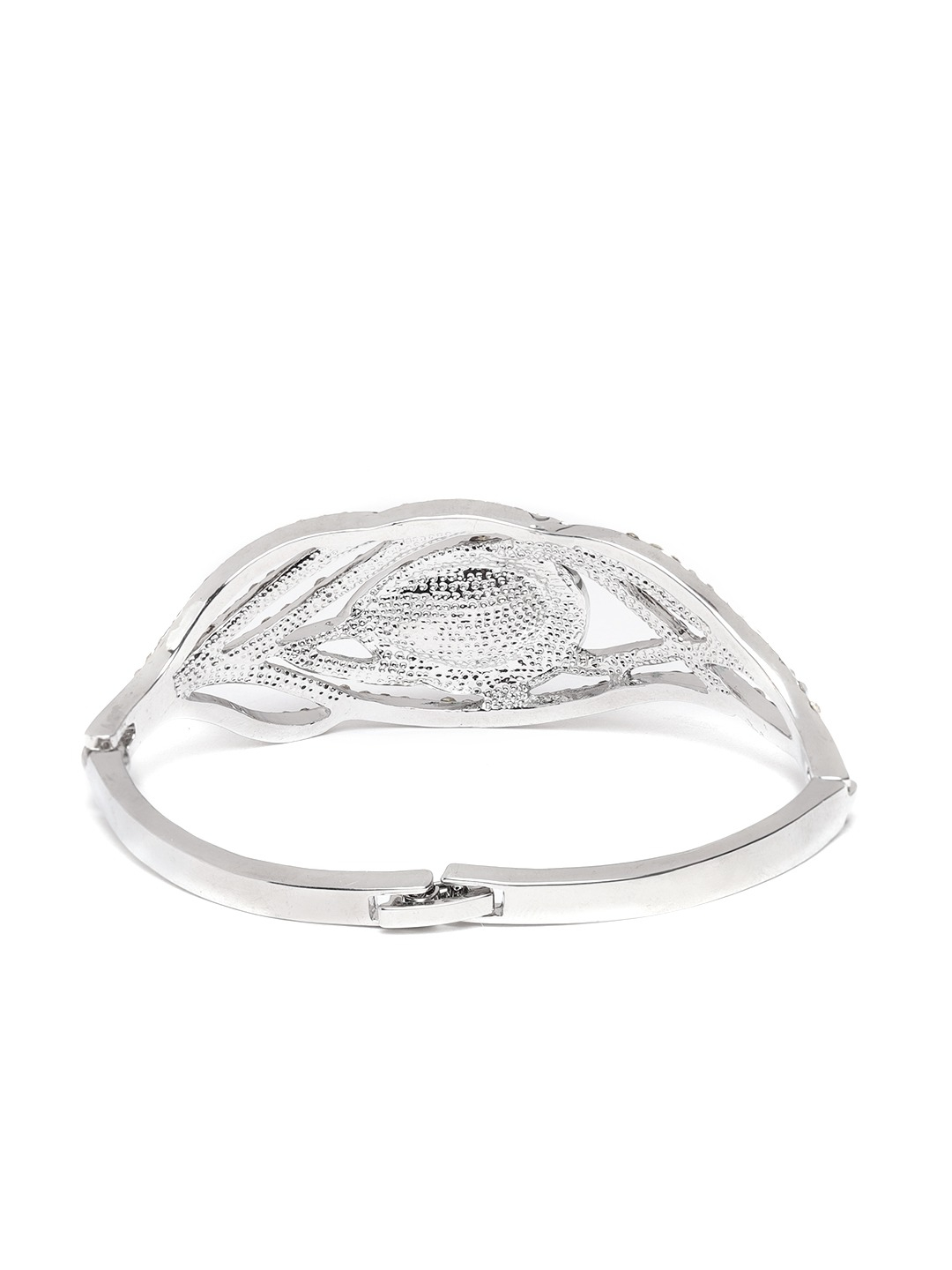 YouBella Blue Silver-Plated Stone Studded Bracelet
