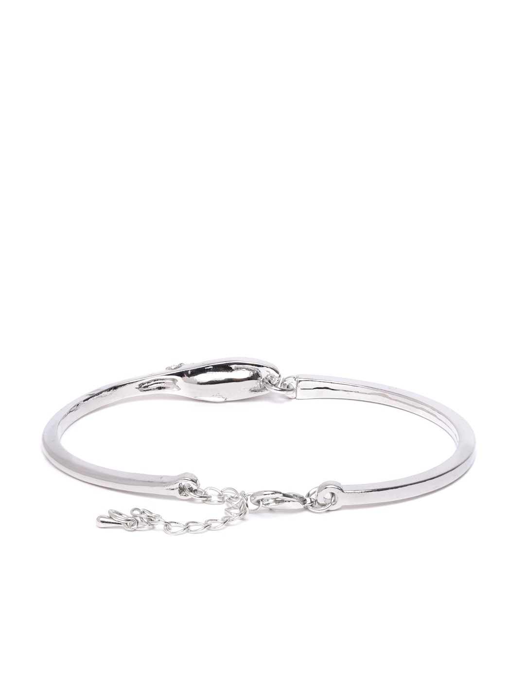 YouBella Combo of Silver Crystal Bracelet Bangles Set Jewellery for Women