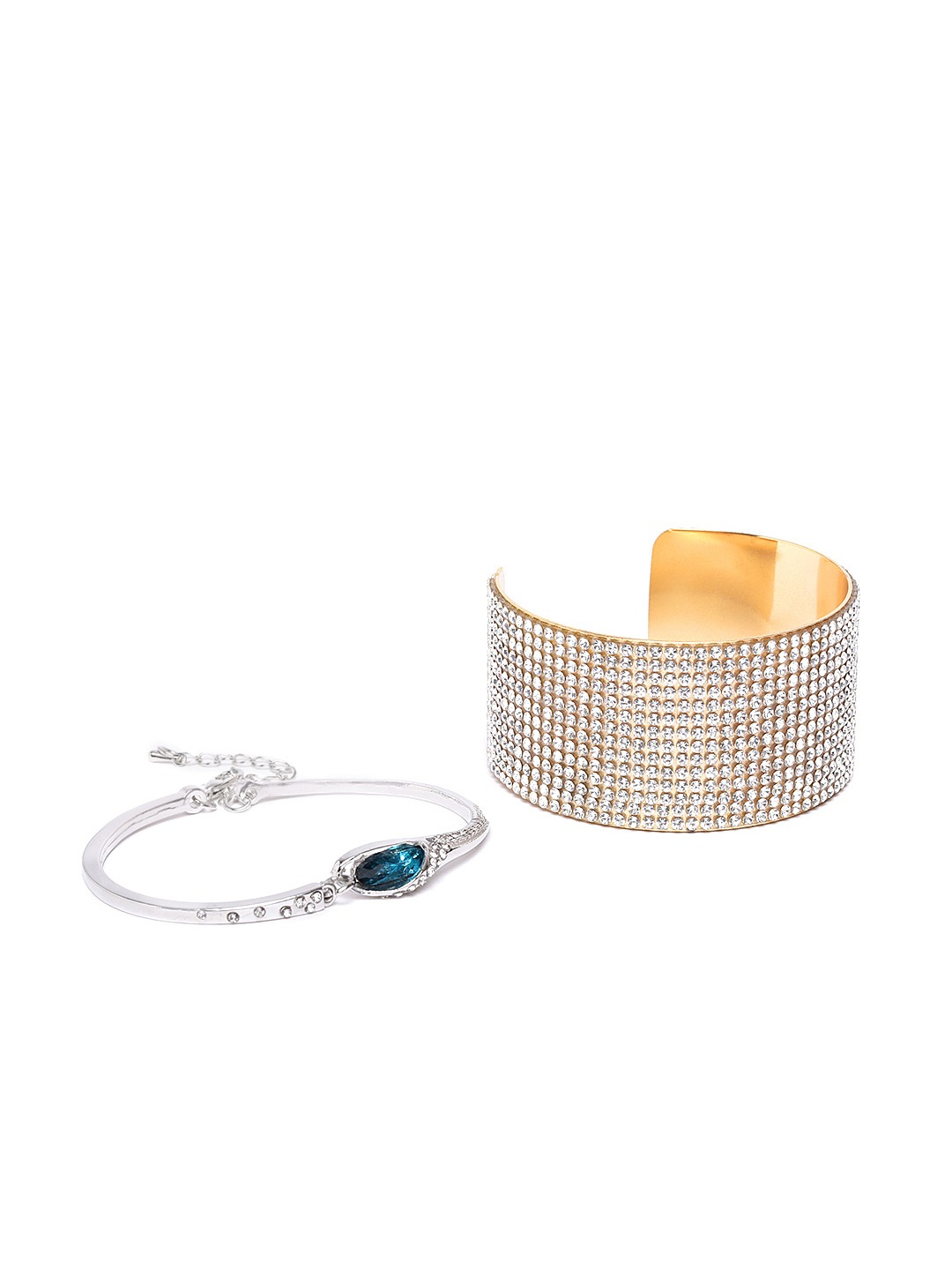 YouBella Set of Stone Studded Cuff  Bracelet