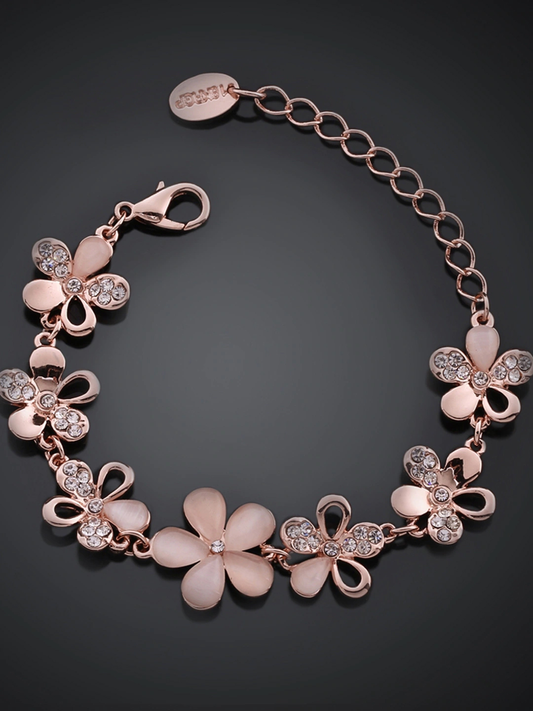 YouBella Stylish Fancy Party Wear Jewellery Gold Plated Charm Bracelet for Women (Silver) (YBBN_91340)