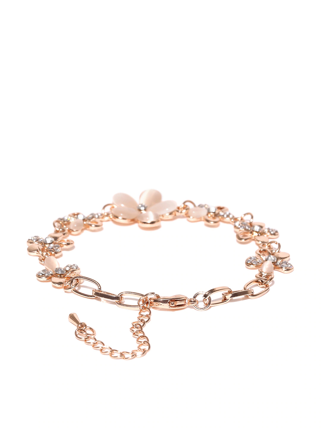 YouBella Stylish Fancy Party Wear Jewellery Gold Plated Charm Bracelet for Women (Silver) (YBBN_91340)