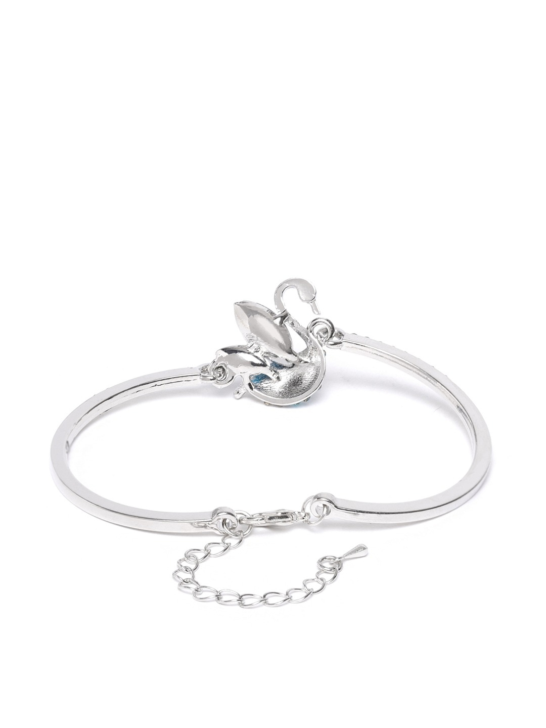 YouBella Rose Gold-Toned  Peach-Coloured Heart-Shaped Stone-Studded Bracelet