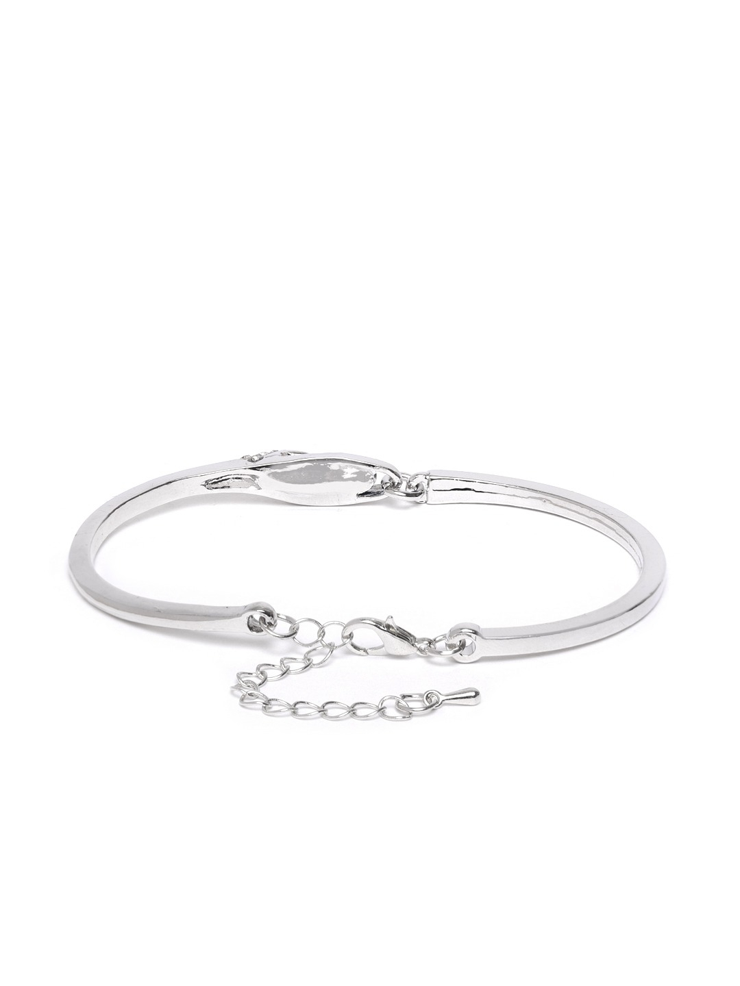 YouBella Rose Gold-Toned  Peach-Coloured Heart-Shaped Stone-Studded Bracelet