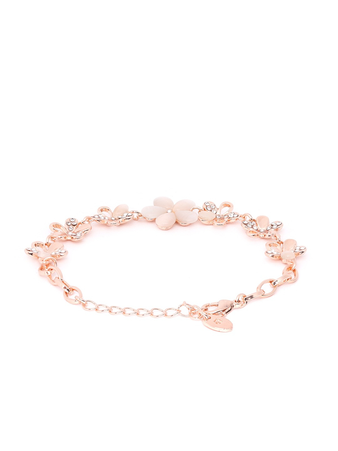 YouBella Gold-Plated Stone Studded Link Bracelet