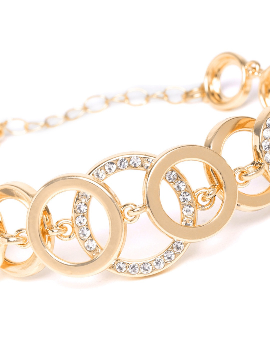 YouBella Set of 2 Rose Gold Plated Stone Studded Bracelets