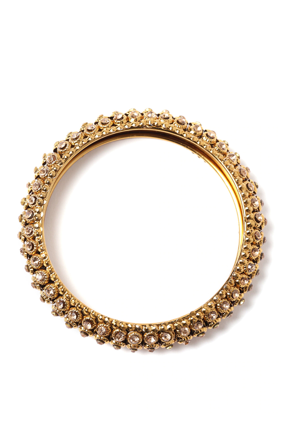 YouBella Set of 14 Antique Gold-Plated Stone-Studded Textured Bangles