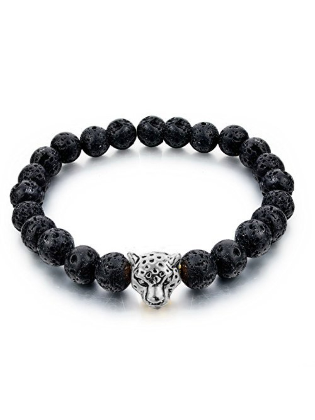 Youbella Stones Divine Black Beads And Leopard Bracelet For Men/Women/Boys/Girls (Combo)