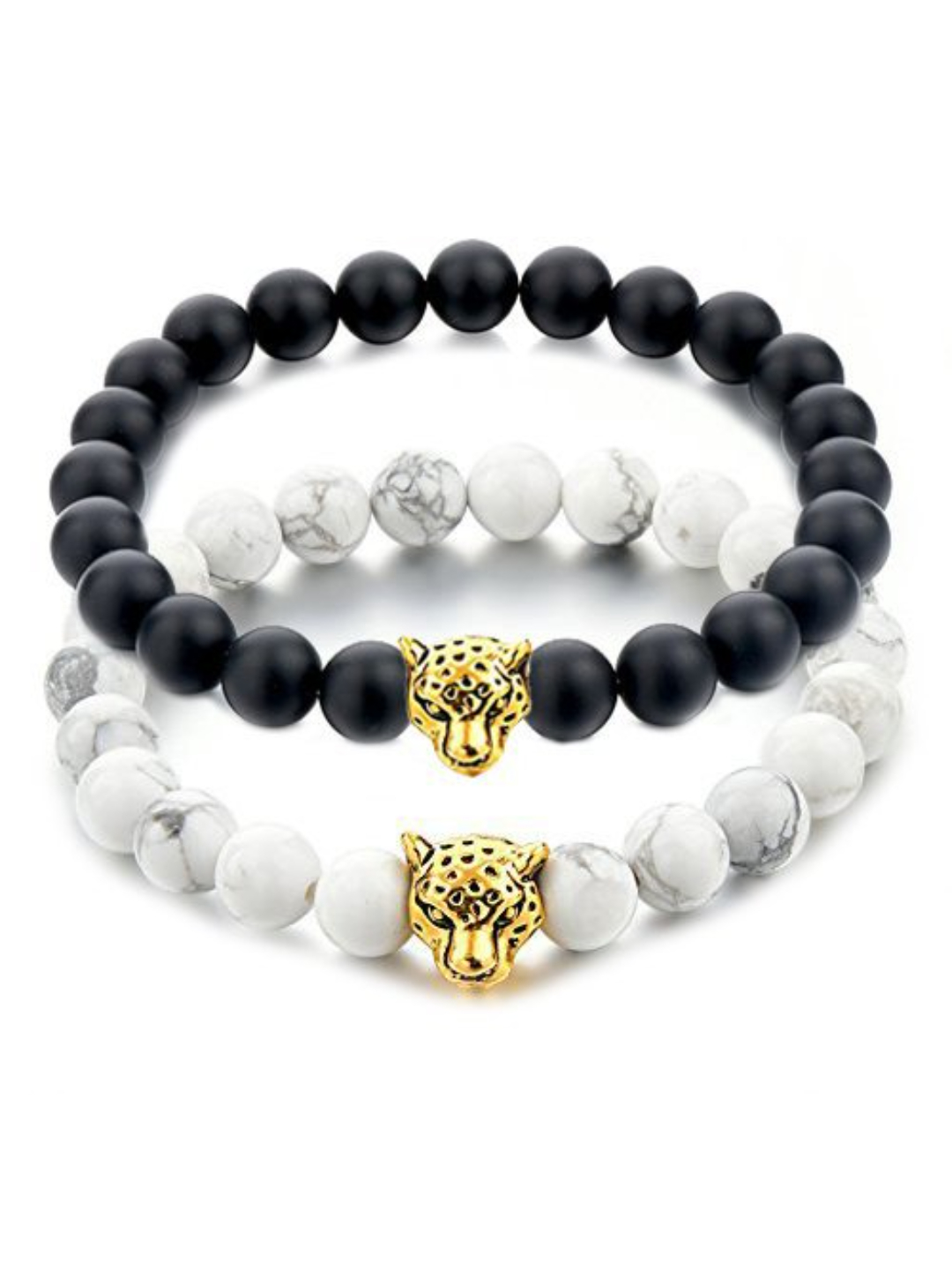 YouBella Fashion Jewellery Natural Healing Stones Divine Black and White Beads Daily Fancy Stylish Couple Bracelet for Men/Women/Boys/Girls