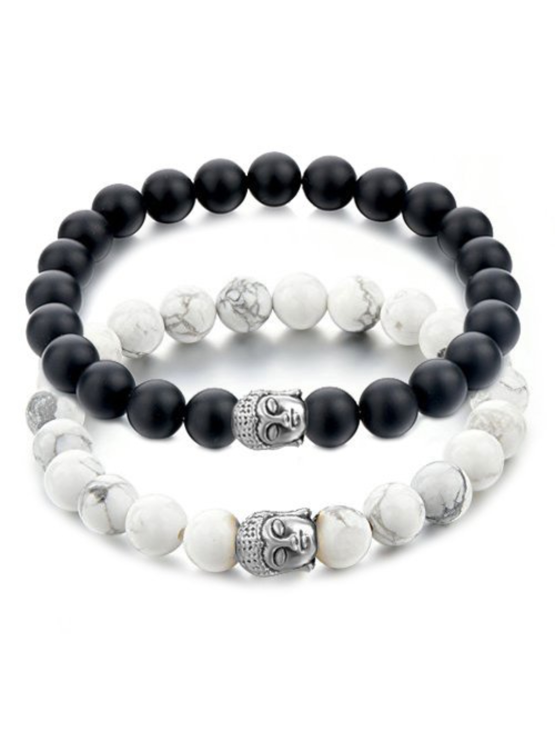 YouBella Women's Fashion Jewellery Natural Healing Stones Divine Bangle (Black and White, YBBN_91528)