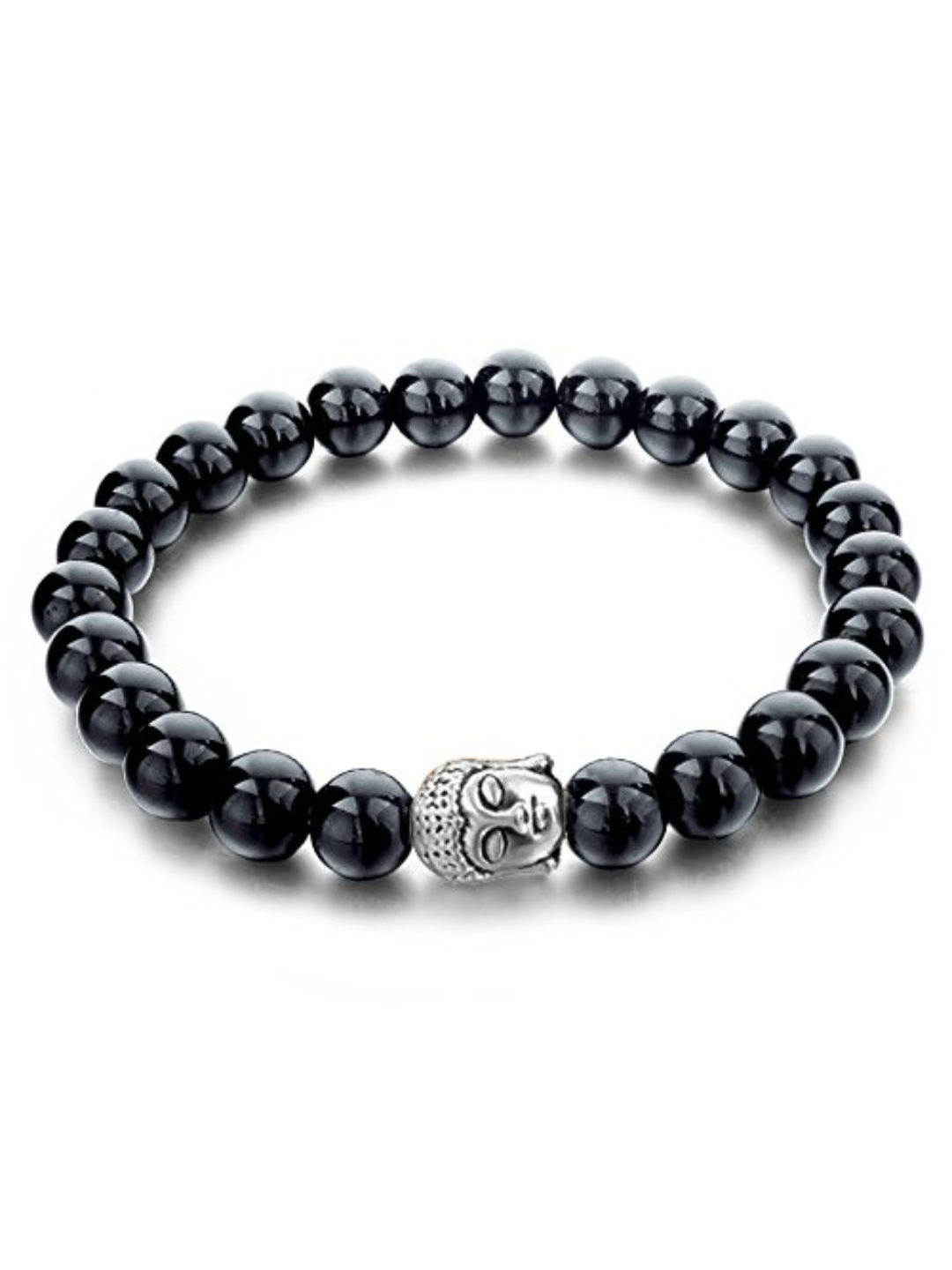 YouBella Women's Fashion Jewellery Natural Healing Stones Divine Bangle (Black and White, YBBN_91528)