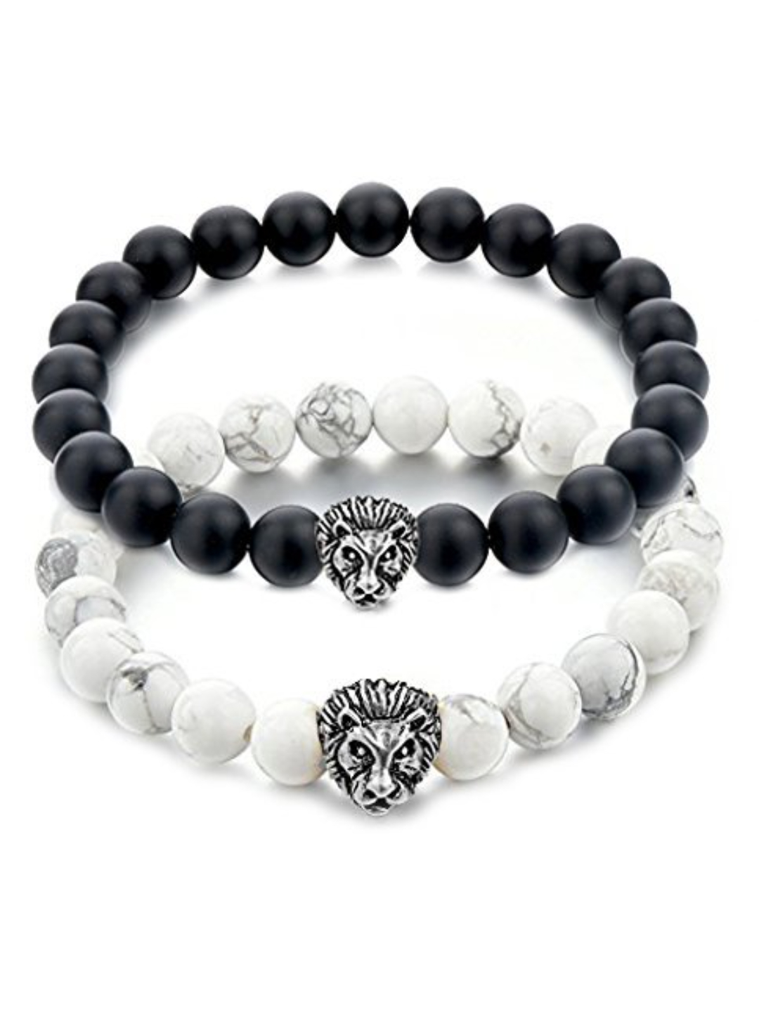 YouBella Fashion Jewellery Natural Healing Stones Divine Black and White Beads Daily Fancy Stylish Couple Bracelet for Men/Women/Boys/Girls