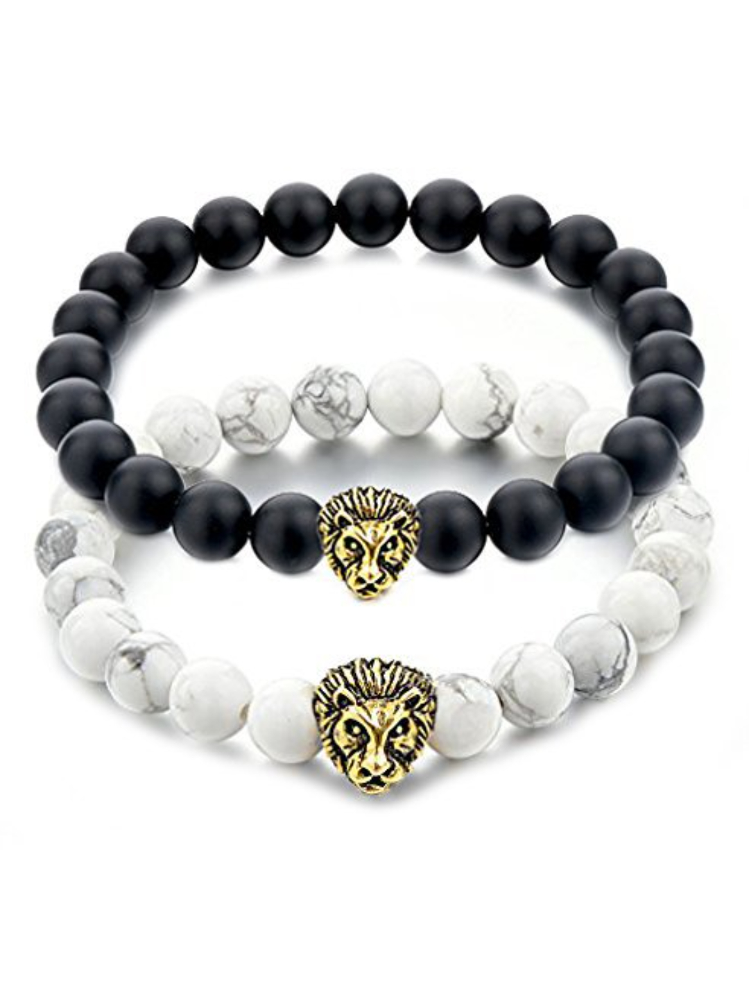 YouBella Fashion Jewellery Natural Healing Stones Divine Black and White Beads Daily Fancy Stylish Couple Bracelet for Men/Women/Boys/Girls