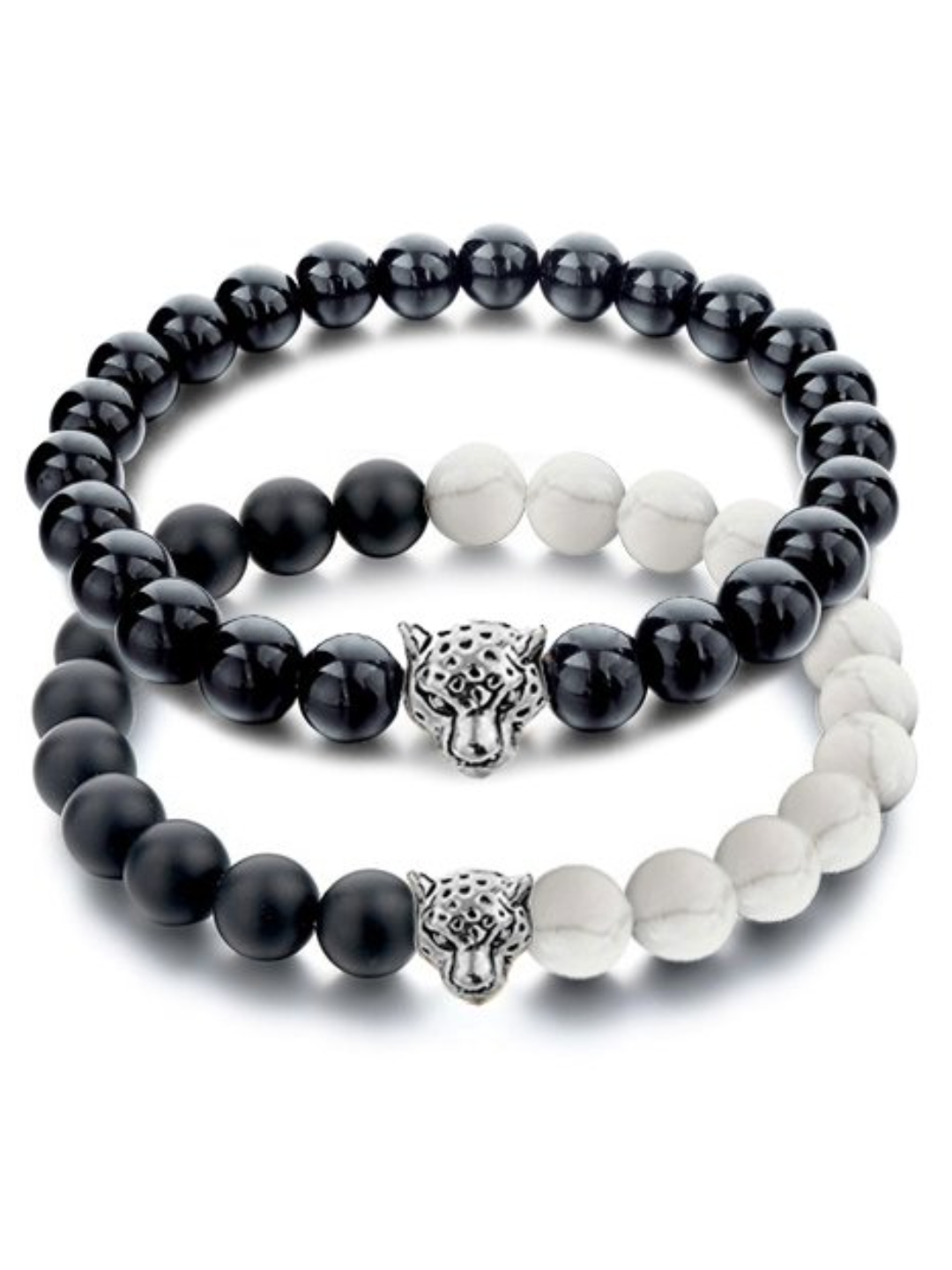 YouBella Fashion Jewellery Natural Healing Stones Divine Black and White Beads Daily Fancy Stylish Couple Bracelet for Men/Women/Boys/Girls