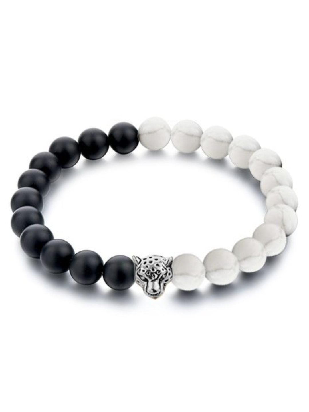 YouBella Fashion Jewellery Natural Healing Stones Divine Black and White Beads Daily Fancy Stylish Couple Bracelet for Men/Women/Boys/Girls
