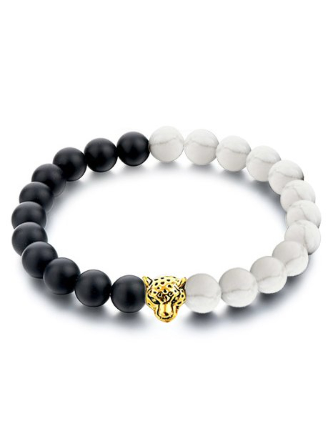 YouBella Fashion Jewellery Natural Healing Stones Divine Black and White Beads Daily Fancy Stylish Couple Bracelet for Men/Women/Boys/Girls
