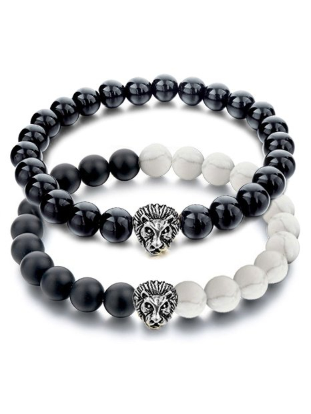 YouBella Fashion Jewellery Natural Healing Stones Divine Black and White Beads Daily Fancy Stylish Couple Bracelet for Men/Women/Boys/Girls