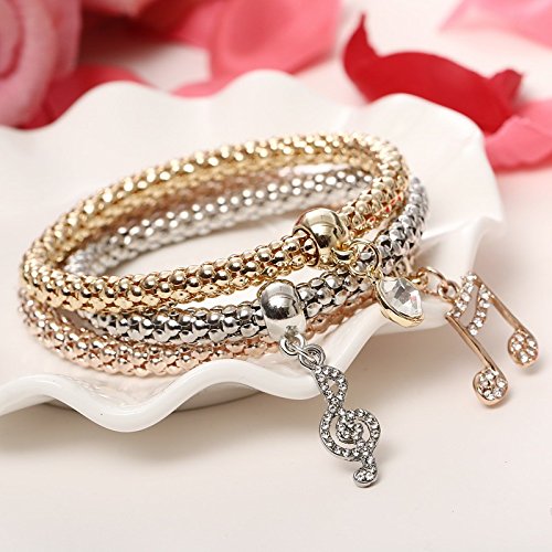 YouBella Crystal Bracelet Bangle Jewellery for Women(Silver and Rose Gold)